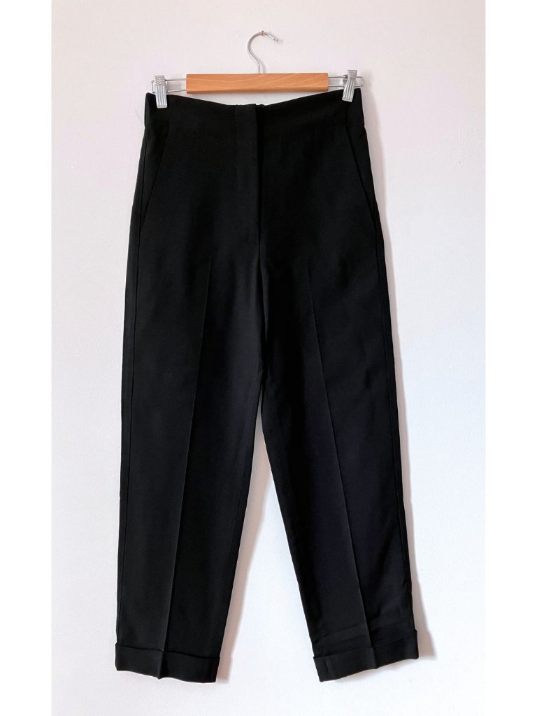 Raey Wool-Blend Straight Leg Trouser Black Size Uk 6